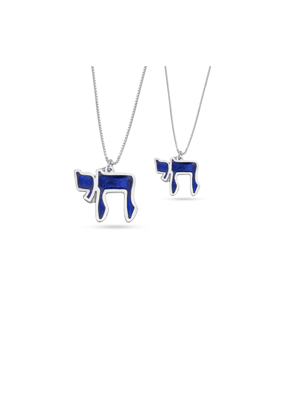 תליון צ'אי קטן עם אמייל, שרשראות משפחתיות מכסף סטרלינג, Is